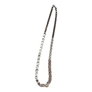 Ann Taylor Loft Stainless Steel 38.5" Circle Link Necklace Women's Black/Silver